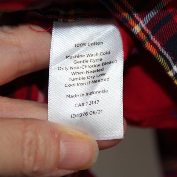 Talbots Red Tartan Plaid Top Women's Size S Button Down Shirt NEW Cotton - Picture 9 of 11